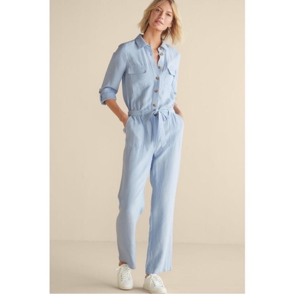 Soft Surroundings Pants - Soft Surroundings Kerry Jumpsuit Blue Size L